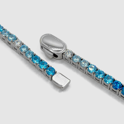 Blauwe Tennisarmband (Zilver) 3mm