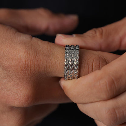 Touw Stapelring (Zilver)