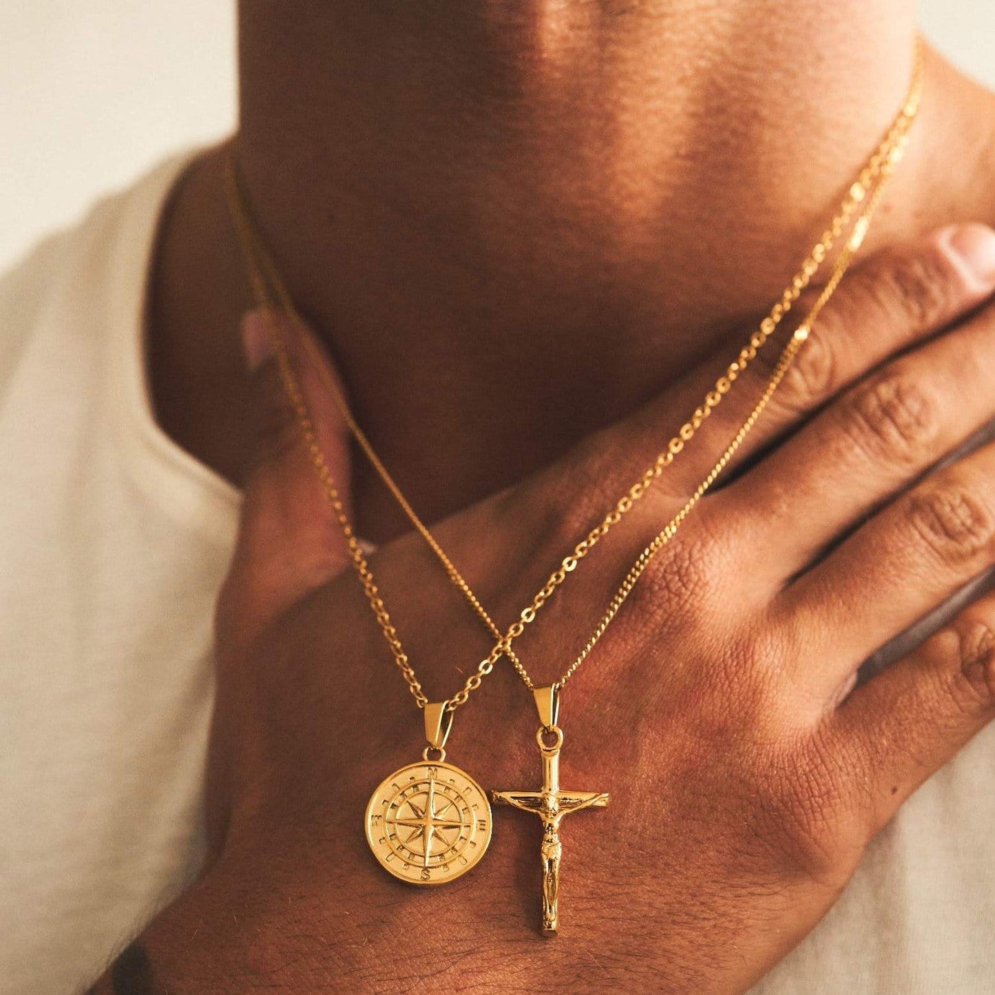 Kompas x Kruis Set (Goud)
