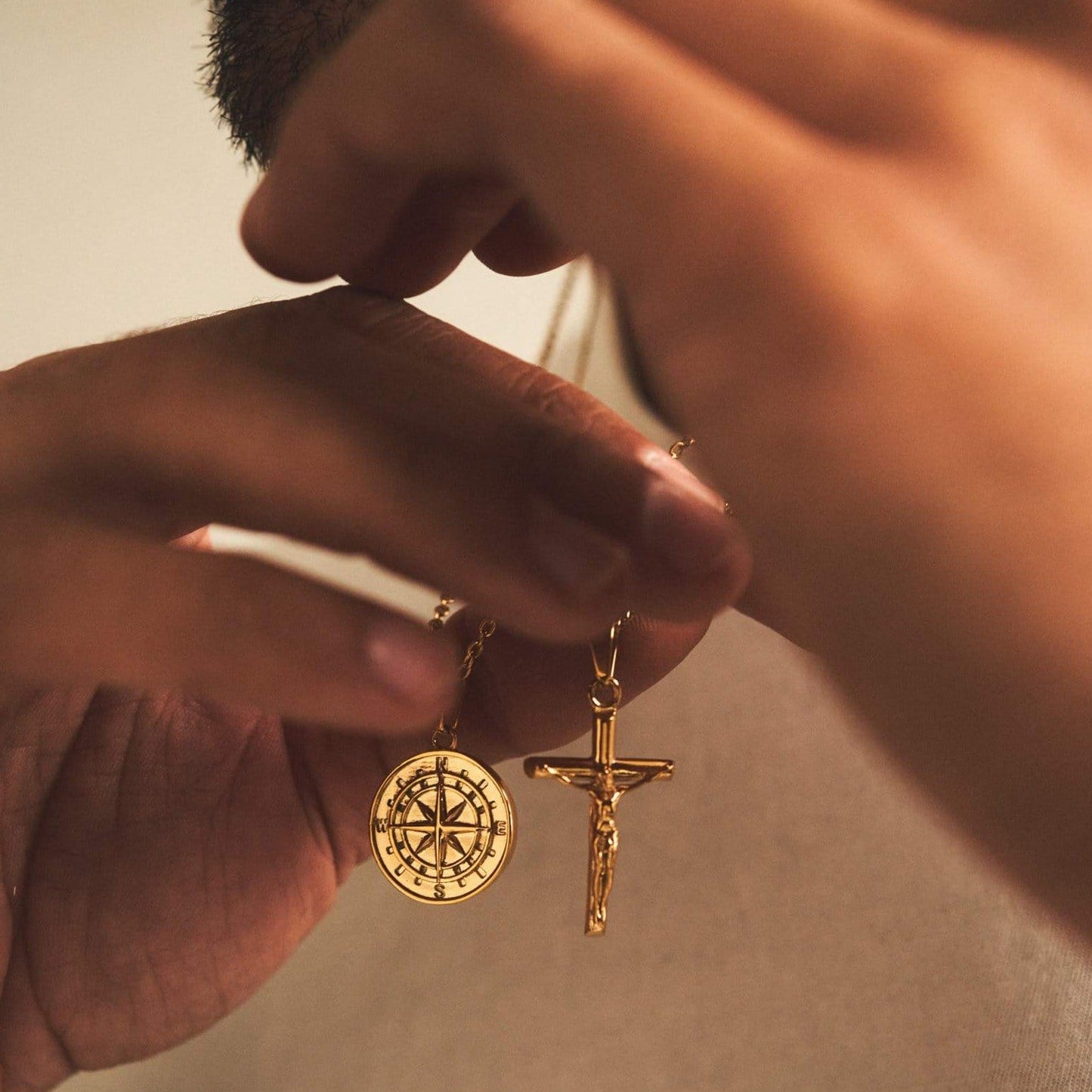 Kompas x Kruis Set (Goud)