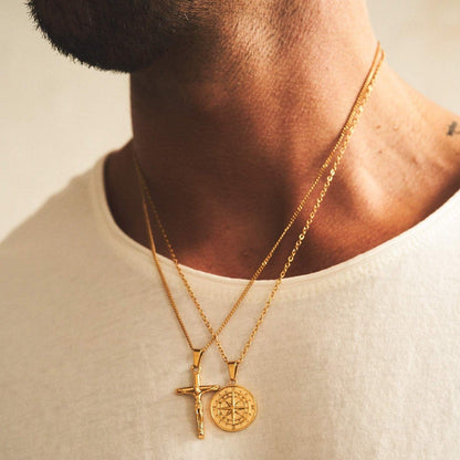 Kompas x Kruis Set (Goud)