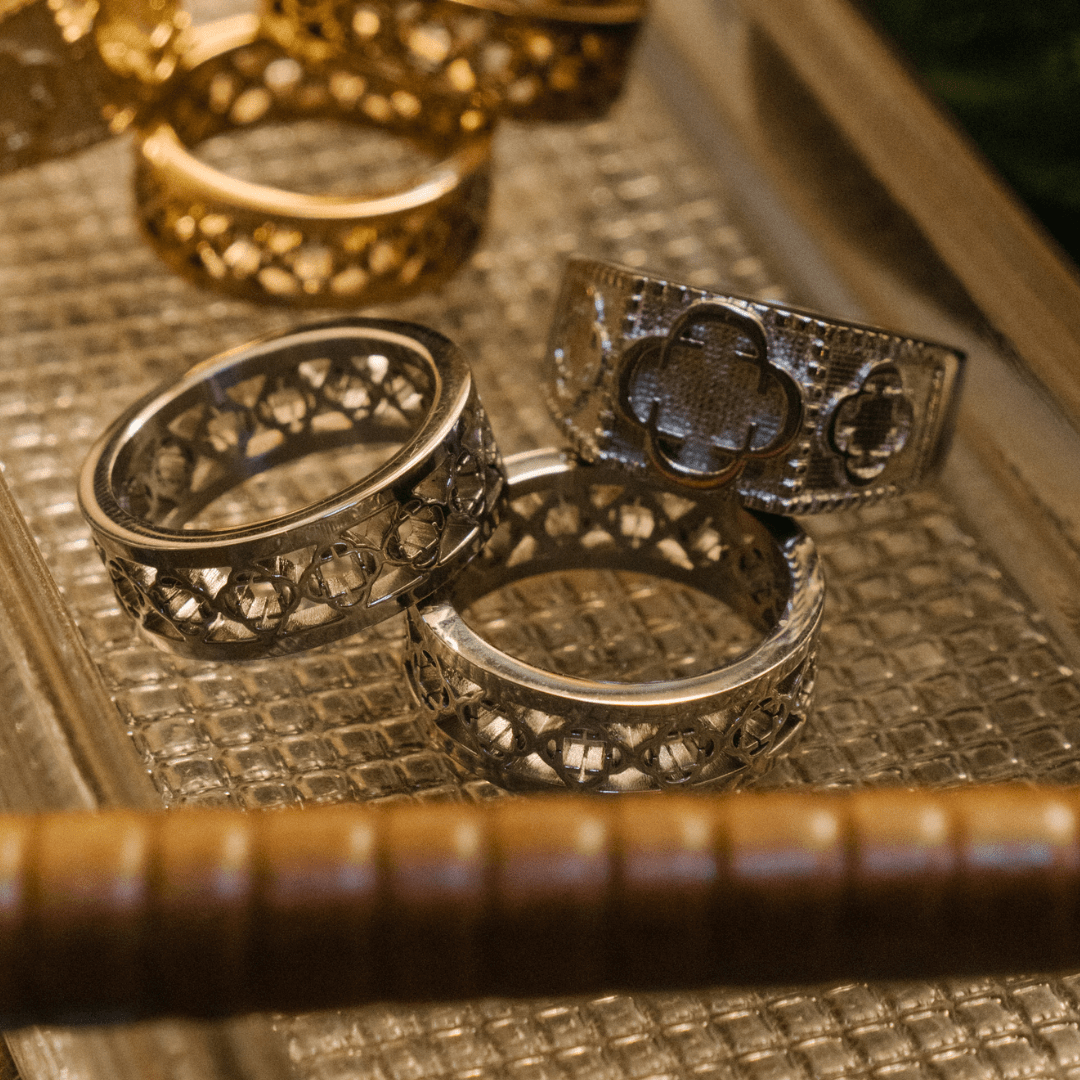 Klaveren Band Ring (Zilver)