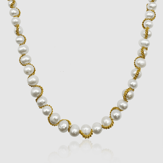 Ketting Wrap Echte Parel Necklace (Goud)