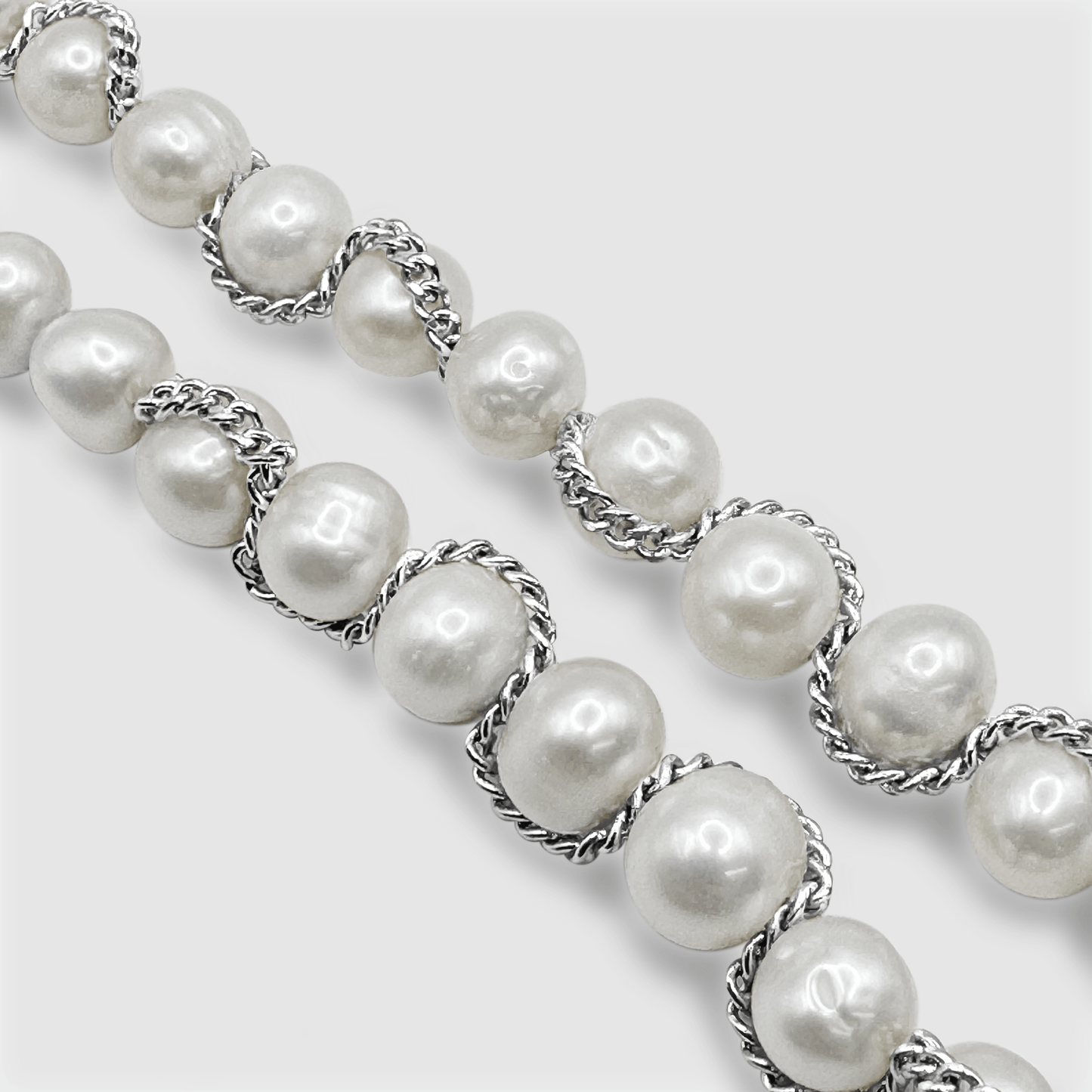 Ketting Wrap Echte Parel Necklace (Zilver)