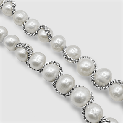Ketting Wrap Echte Parel Necklace (Zilver)
