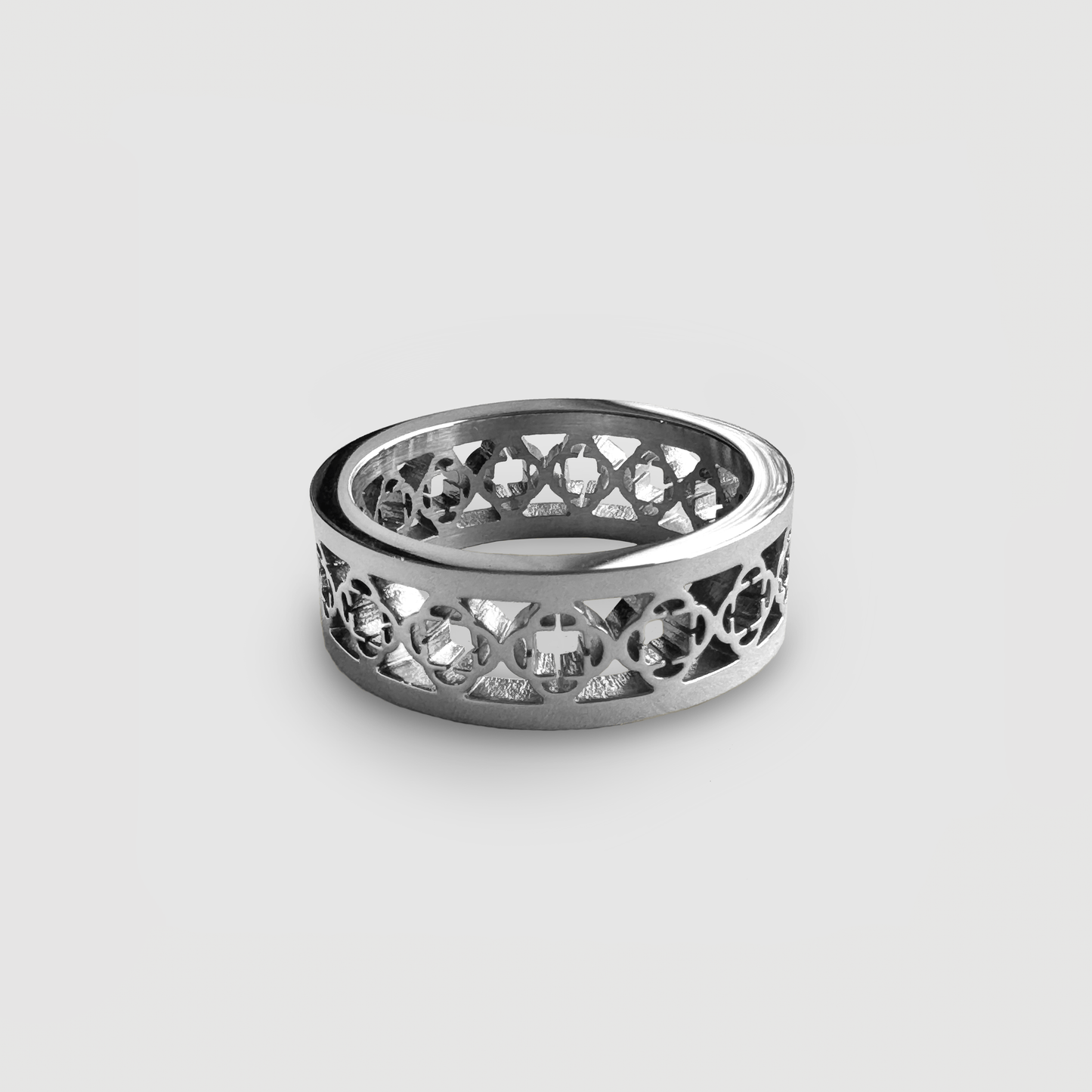 Klaveren Band Ring (Zilver)