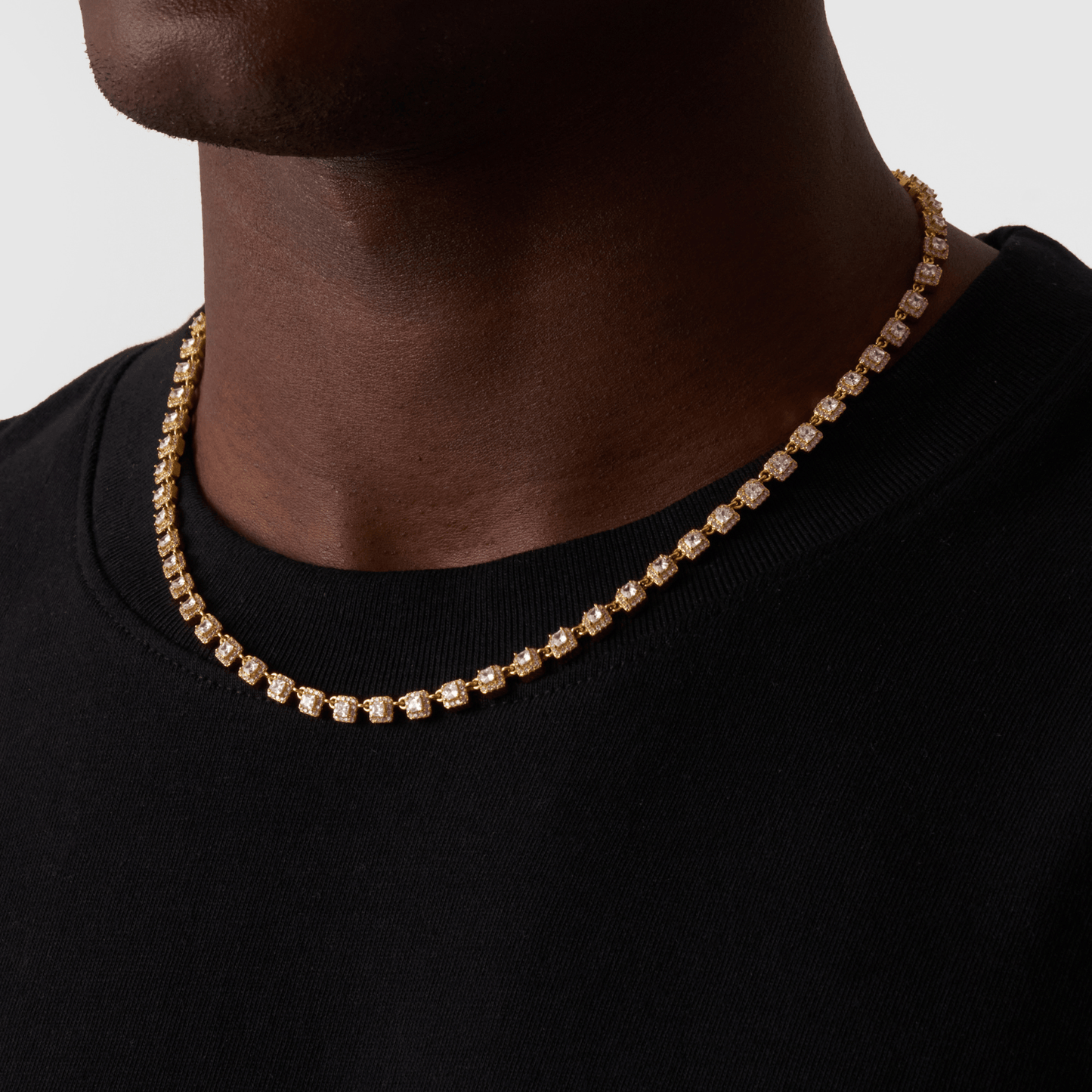 Cluster Stone Tennis Ketting (Goud)