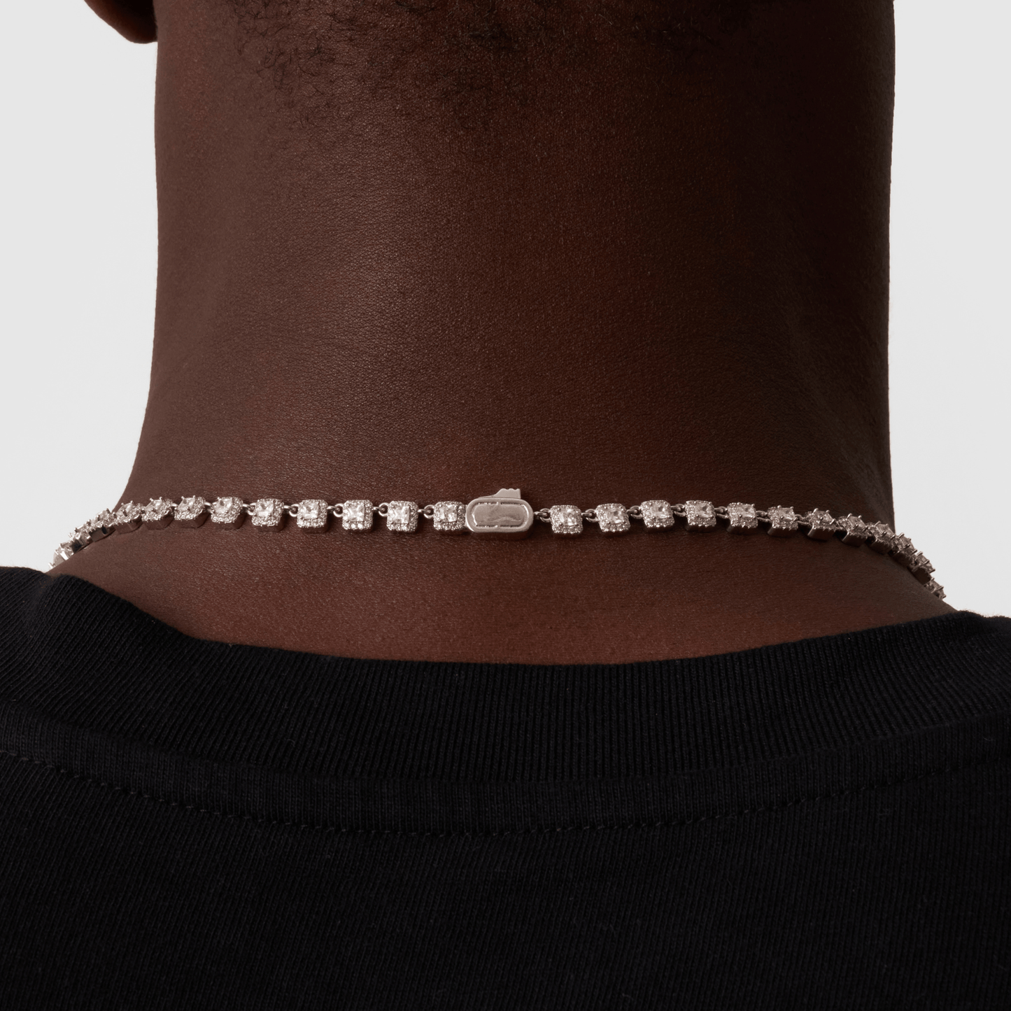 Cluster Stone Tennis Ketting (Zilver)
