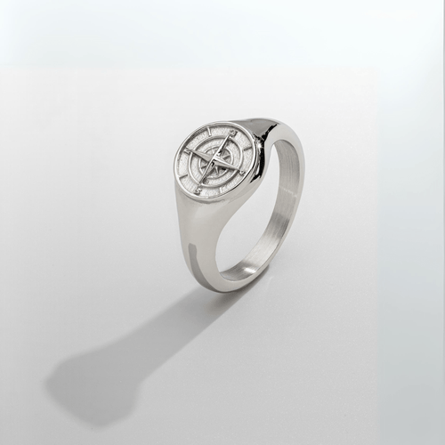 Kompas Zegelring (Zilver)