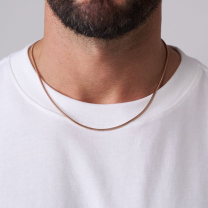 Slangenketting (Roze Goud) 2mm