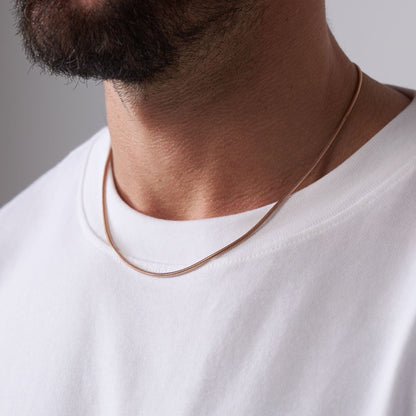 Slangenketting (Roze Goud) 2mm