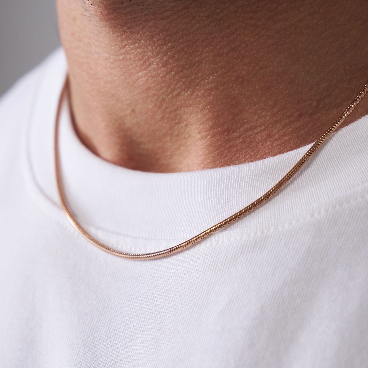 Slangenketting (Roze Goud) 2mm