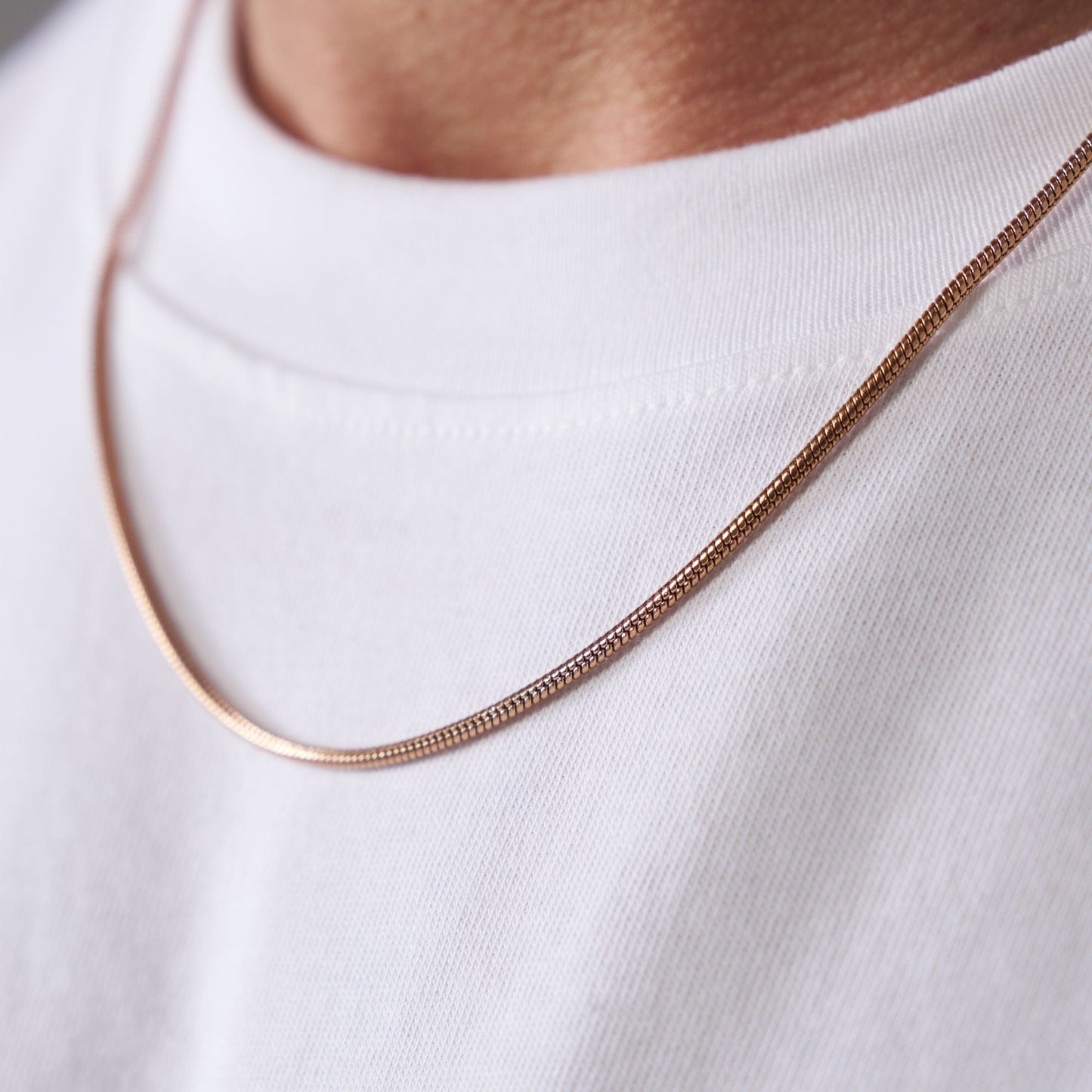 Slangenketting (Roze Goud) 2mm