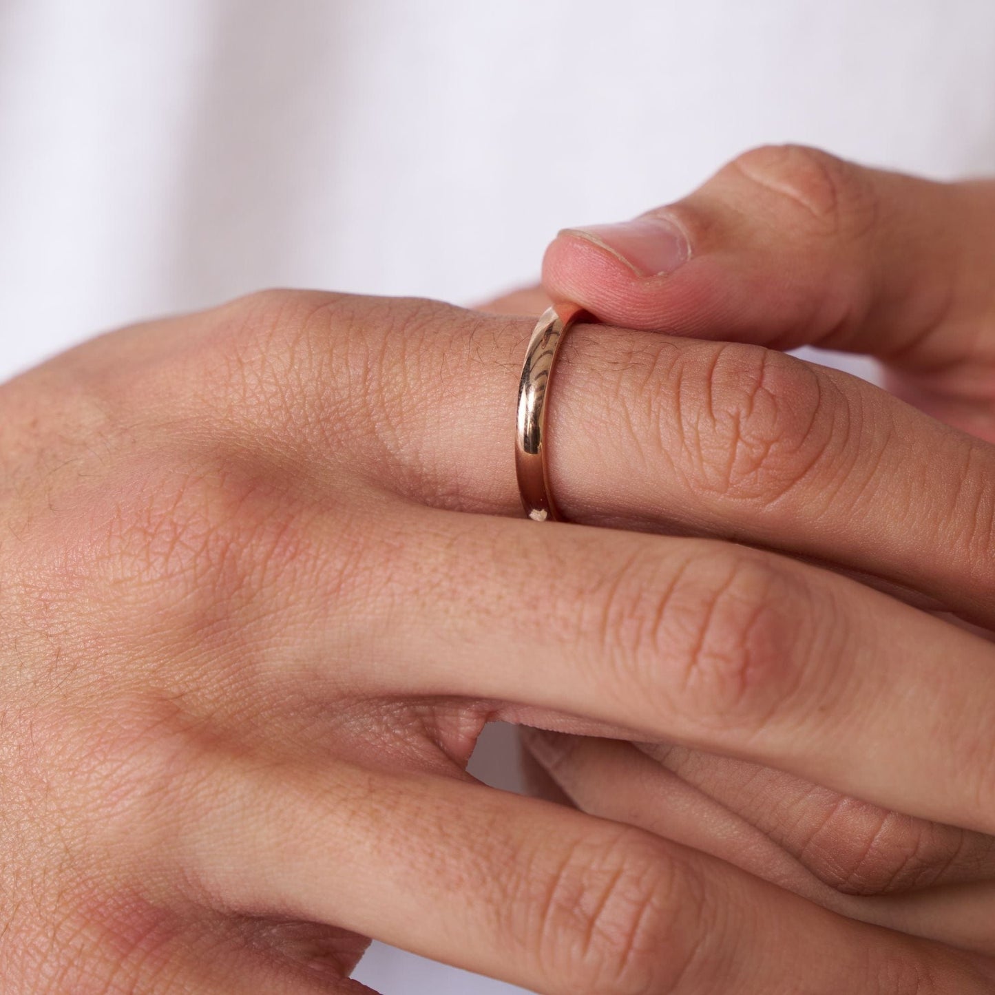 Ronde Bandring (Roze Goud) 3mm