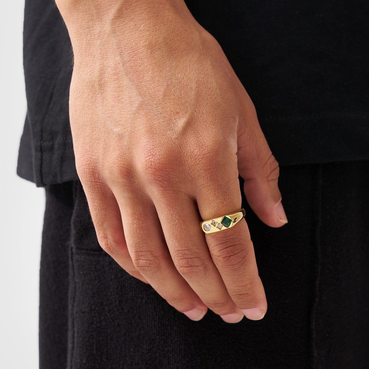 Vintage Steen Signet Ring (Goud)