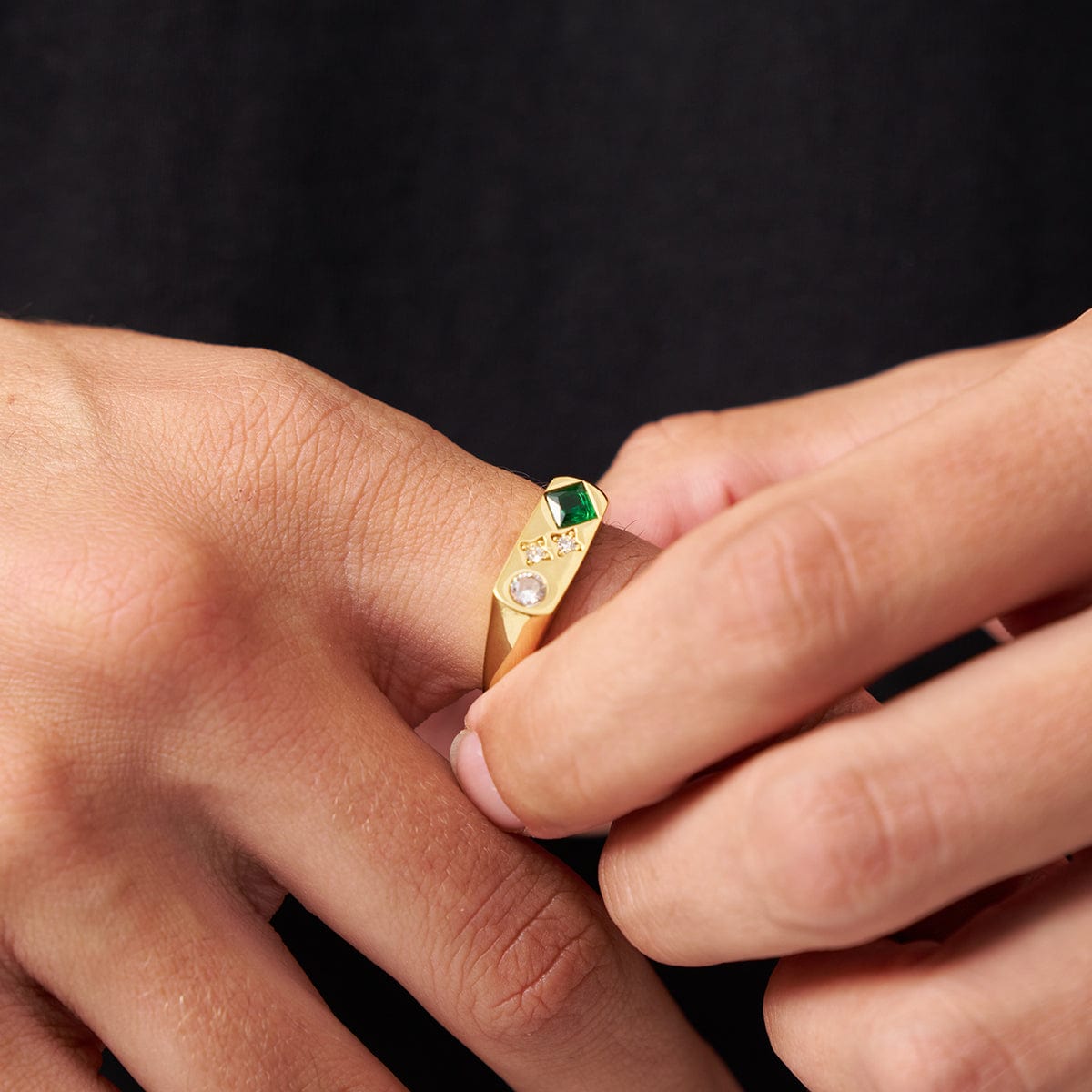 Vintage Steen Signet Ring (Goud)