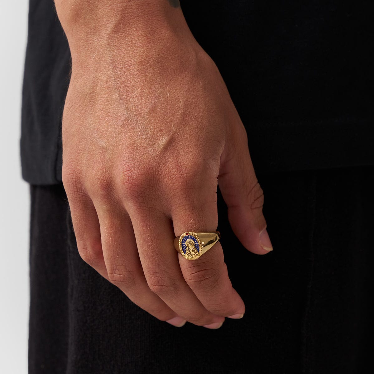 Emaille Zegelring van de Maagd Maria (Goud)
