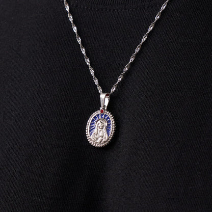 Emaille Heilige Maria (Zilver)