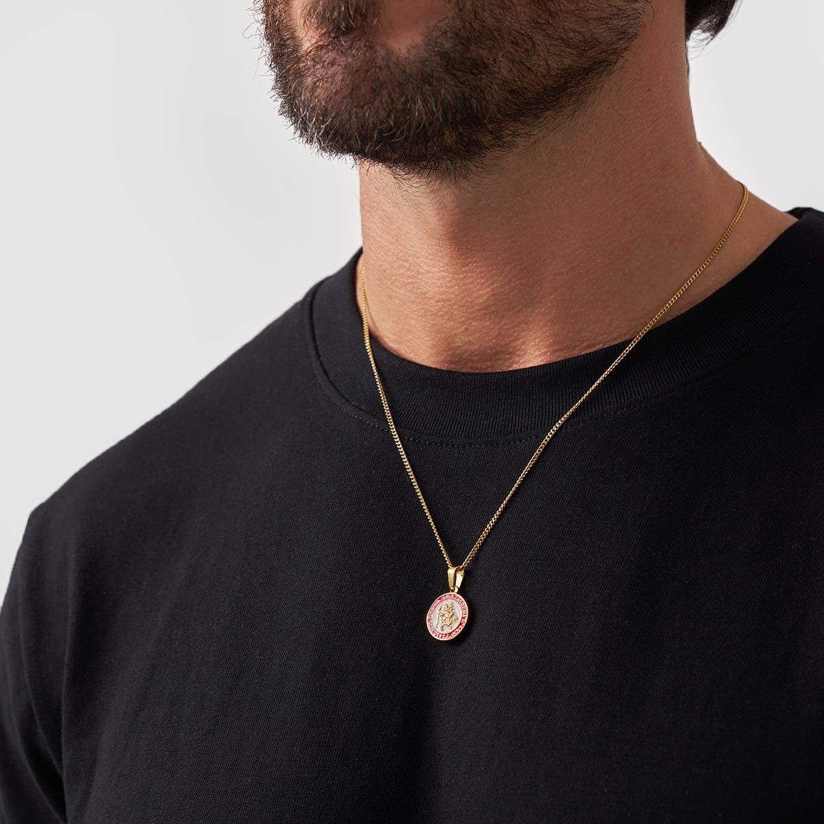 Emaille Sint Christophorus (Goud)