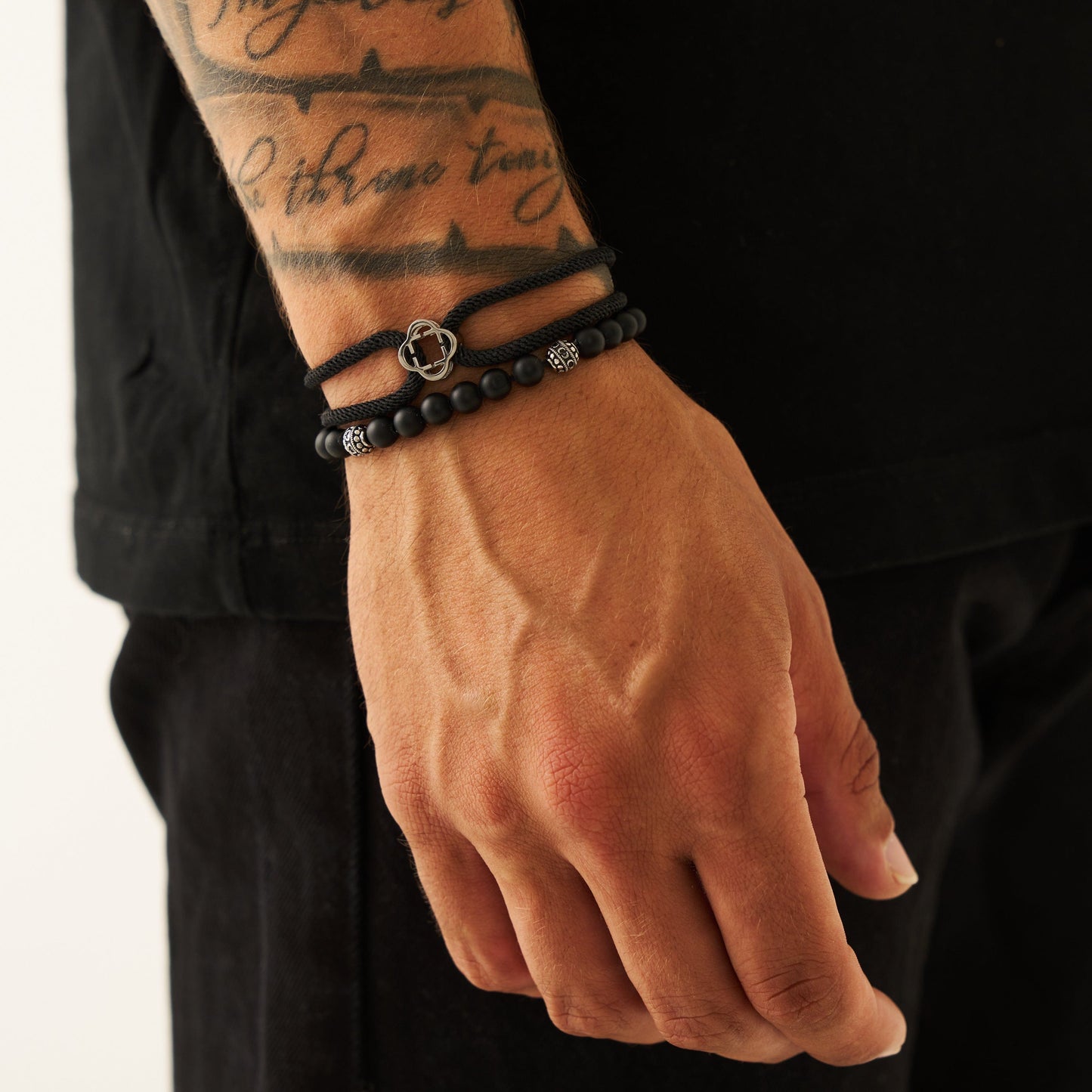 Matte Onyx Steen Armband (Zilver)