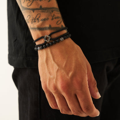 Matte Onyx Steen Armband (Zilver)