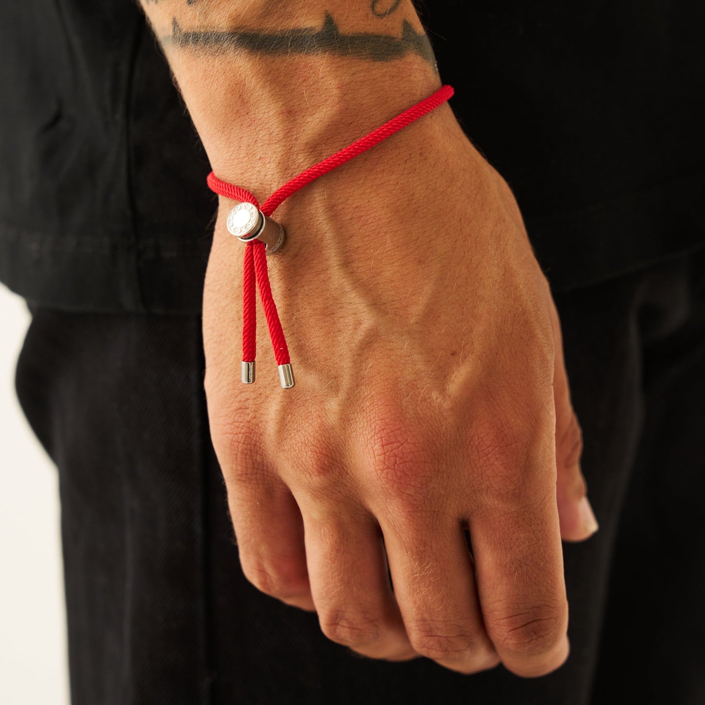 Rode Koord Toggle Armband (Zilver)