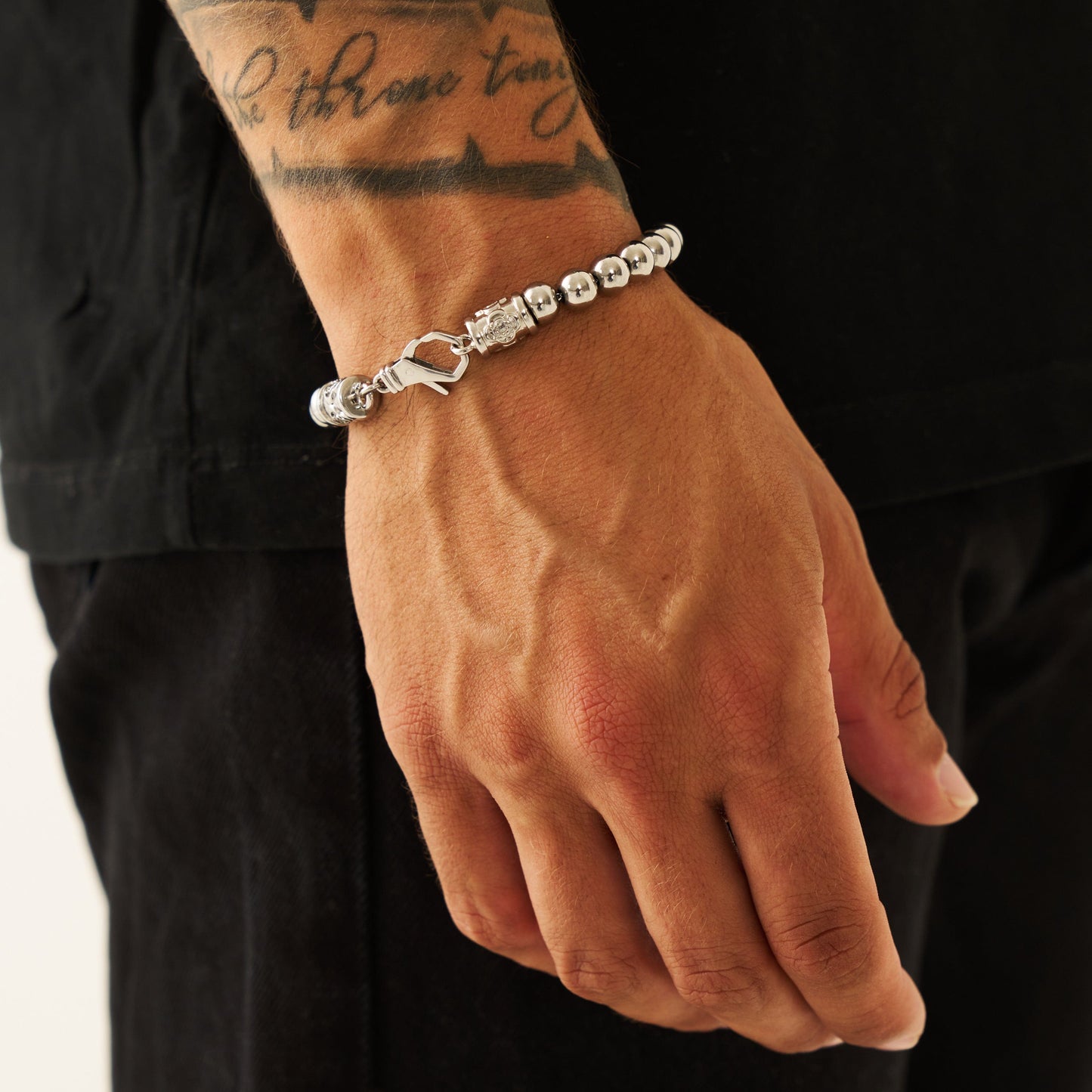 Chroom Bal Armband (Zilver)