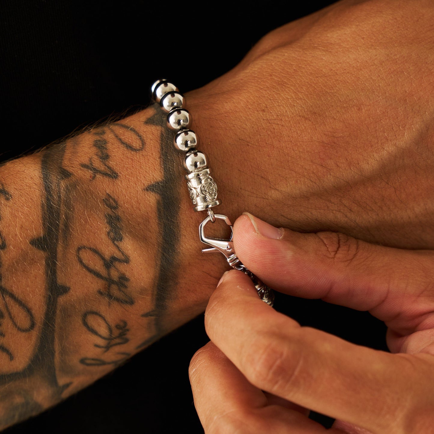 Chroom Bal Armband (Zilver)