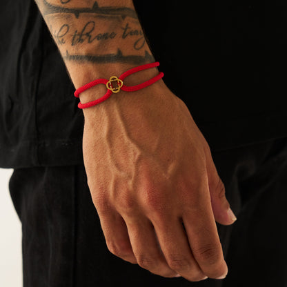 Rode Koord Armband (Goud)