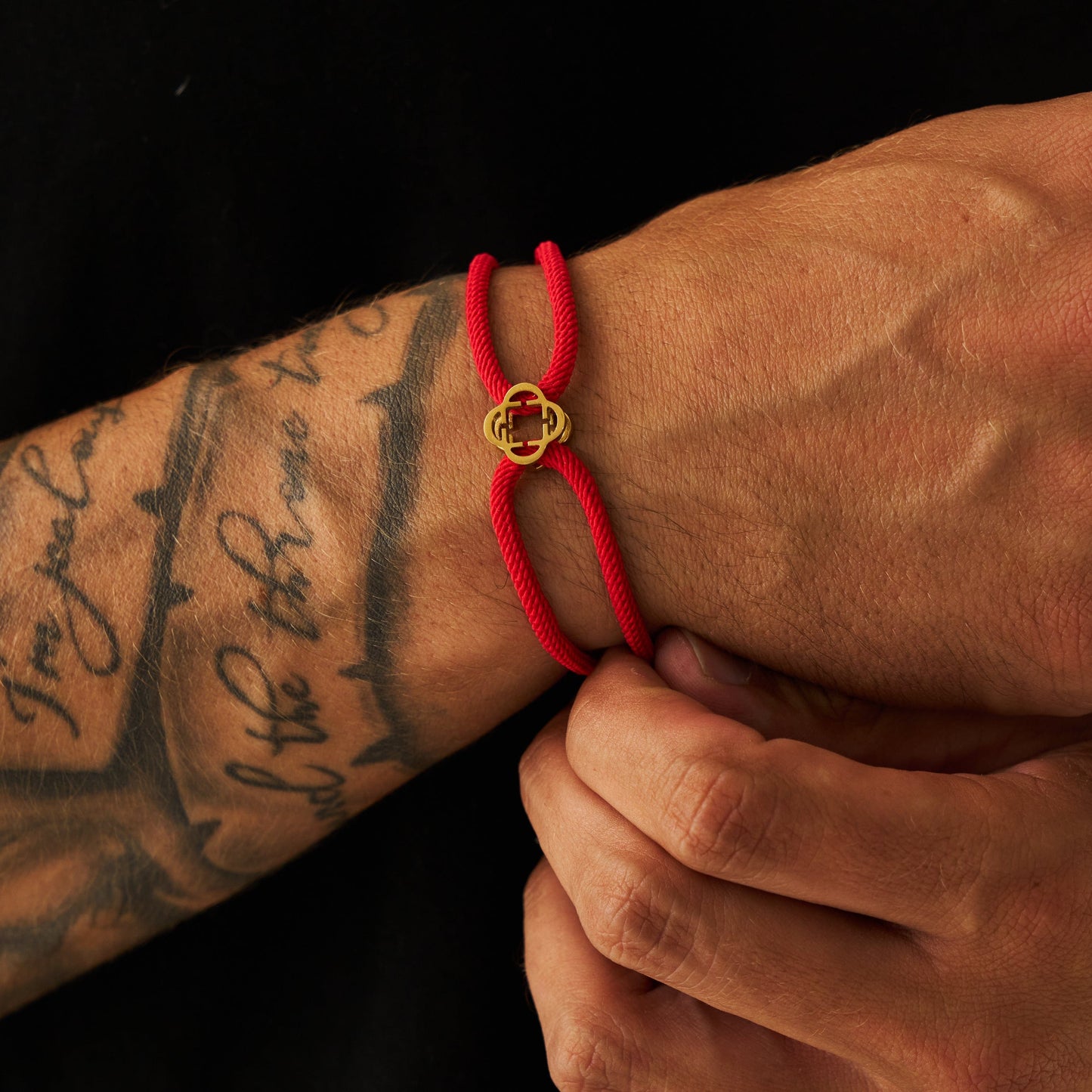 Rode Koord Armband (Goud)