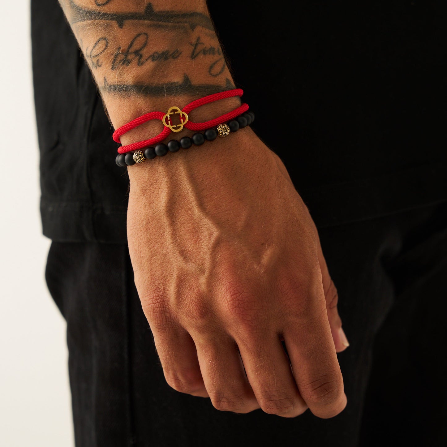 Rode Koord Armband (Goud)