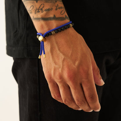 Matte Onyx Steen Armband (Goud)