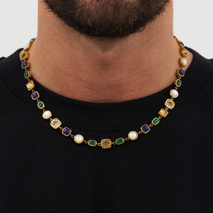 Blauwe Kristallen Edelsteen Set (Goud)