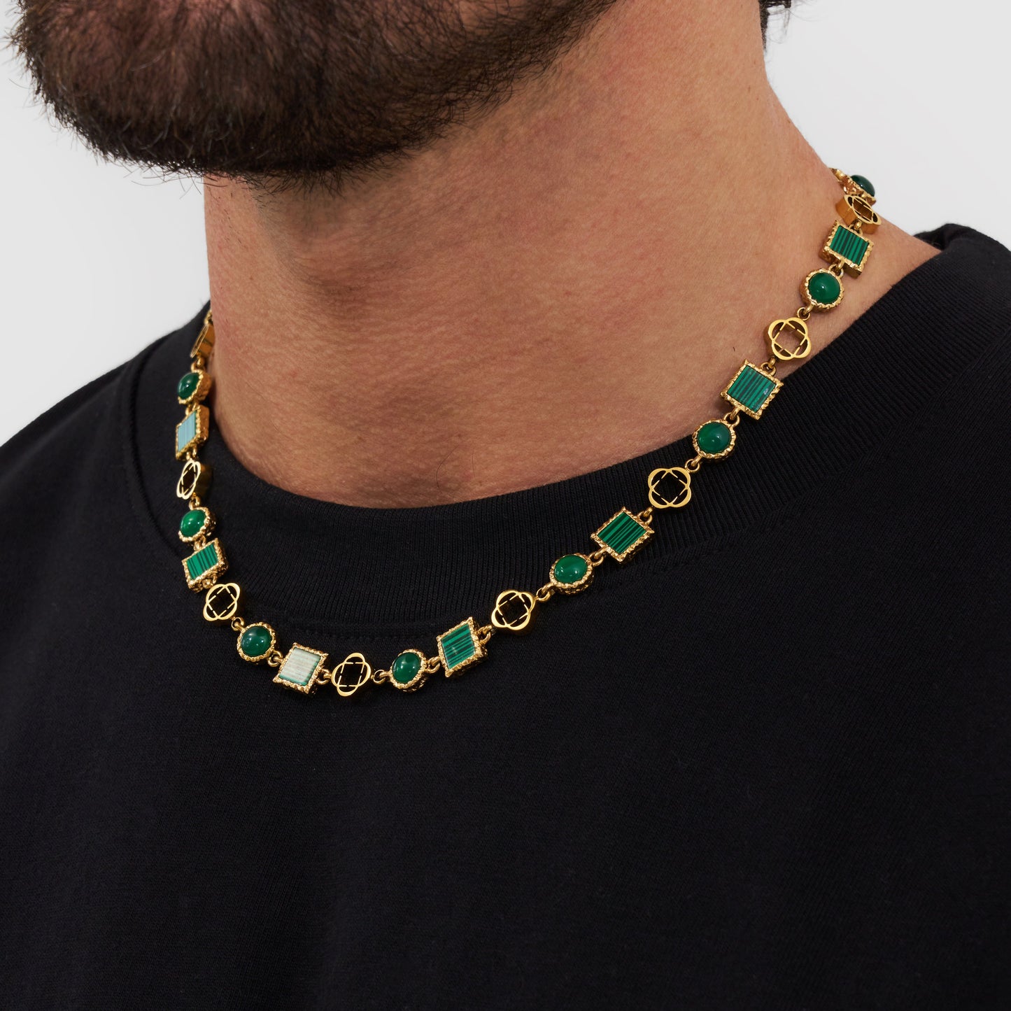 Groene Kwarts Edelsteen Ketting (Goud)