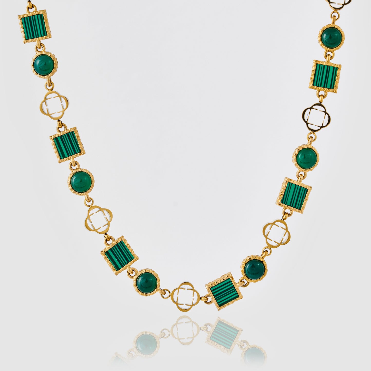 Groene Kwarts Edelsteen Ketting (Goud)