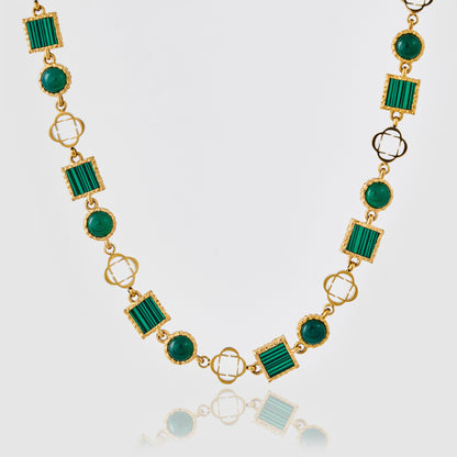 Groene Kwarts Edelsteen Ketting (Goud)
