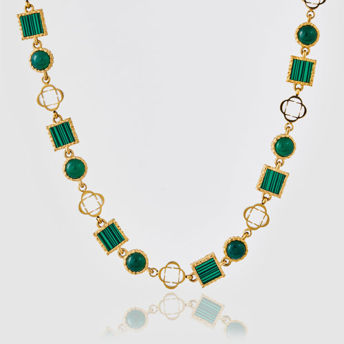 Groene Kwarts Edelsteen Ketting (Goud)