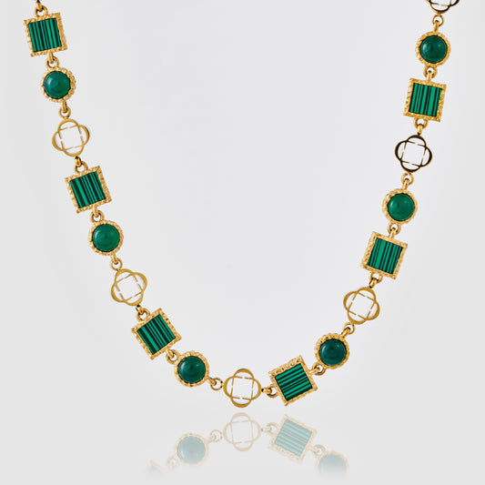Groene Kwarts Edelsteen Ketting (Goud)