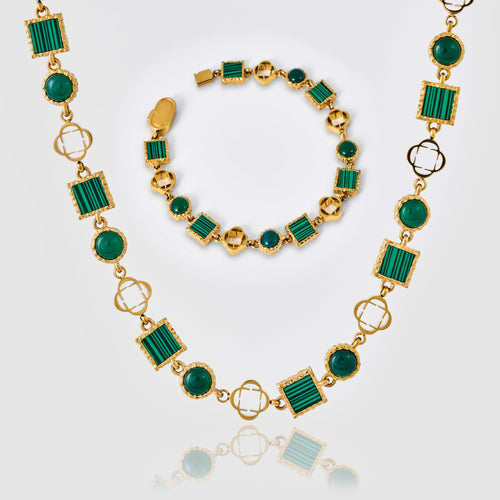 Groene Kwarts Edelsteen Set (Goud)