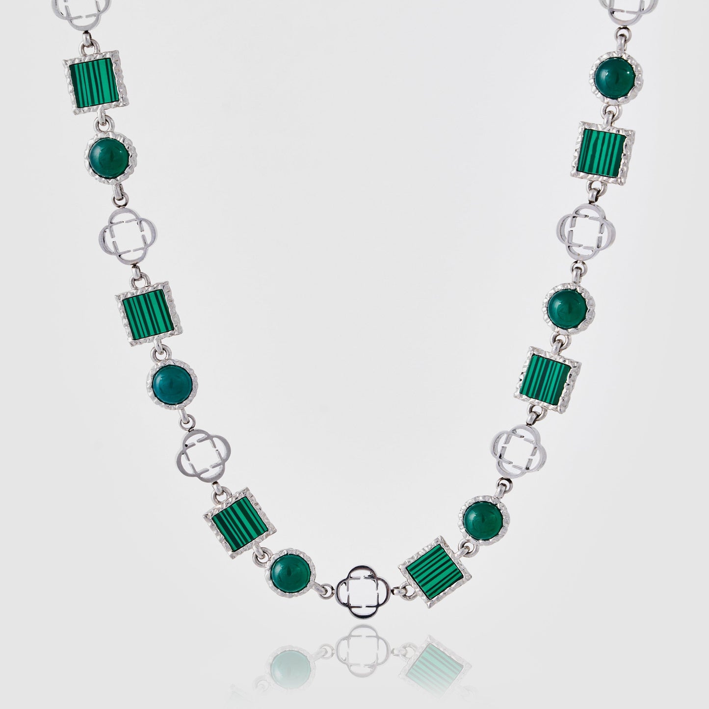 Groene Kwarts Edelsteen Ketting (Zilver)