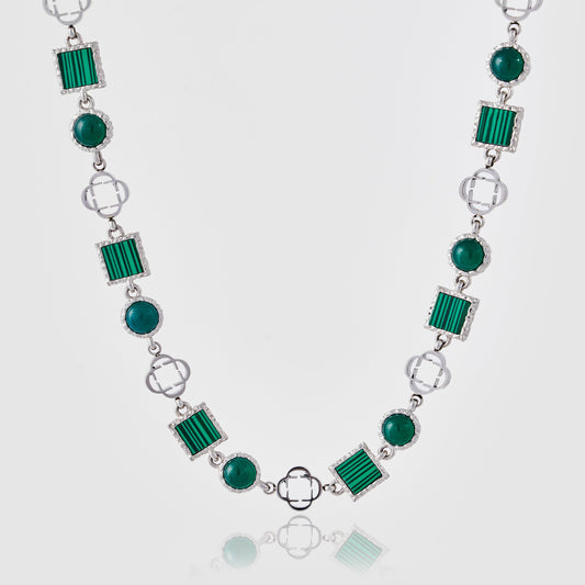 Groene Kwarts Edelsteen Ketting (Zilver)