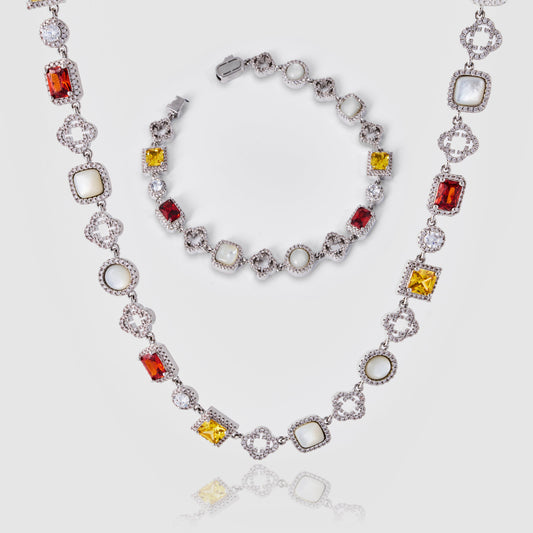Iced Gemstone Set (Zilver)