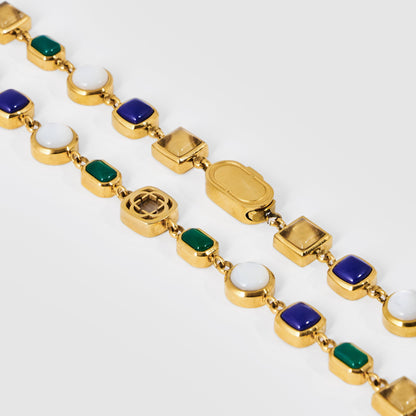 Blauwe Kristallen Edelsteen Set (Goud)