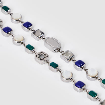 Blauwe Kristallen Edelsteen Set (Zilver)