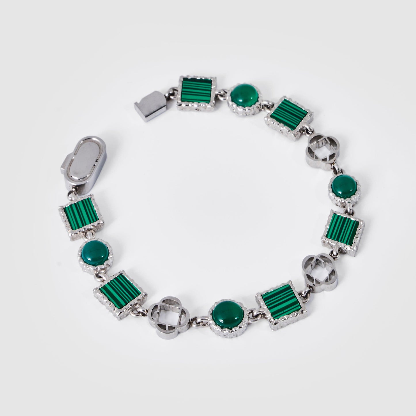 Groene Kwarts Edelsteen Armband (Zilver)