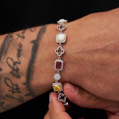 Iced Gemstone Armband (Zilver)