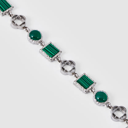 Groene Kwarts Edelsteen Armband (Zilver)