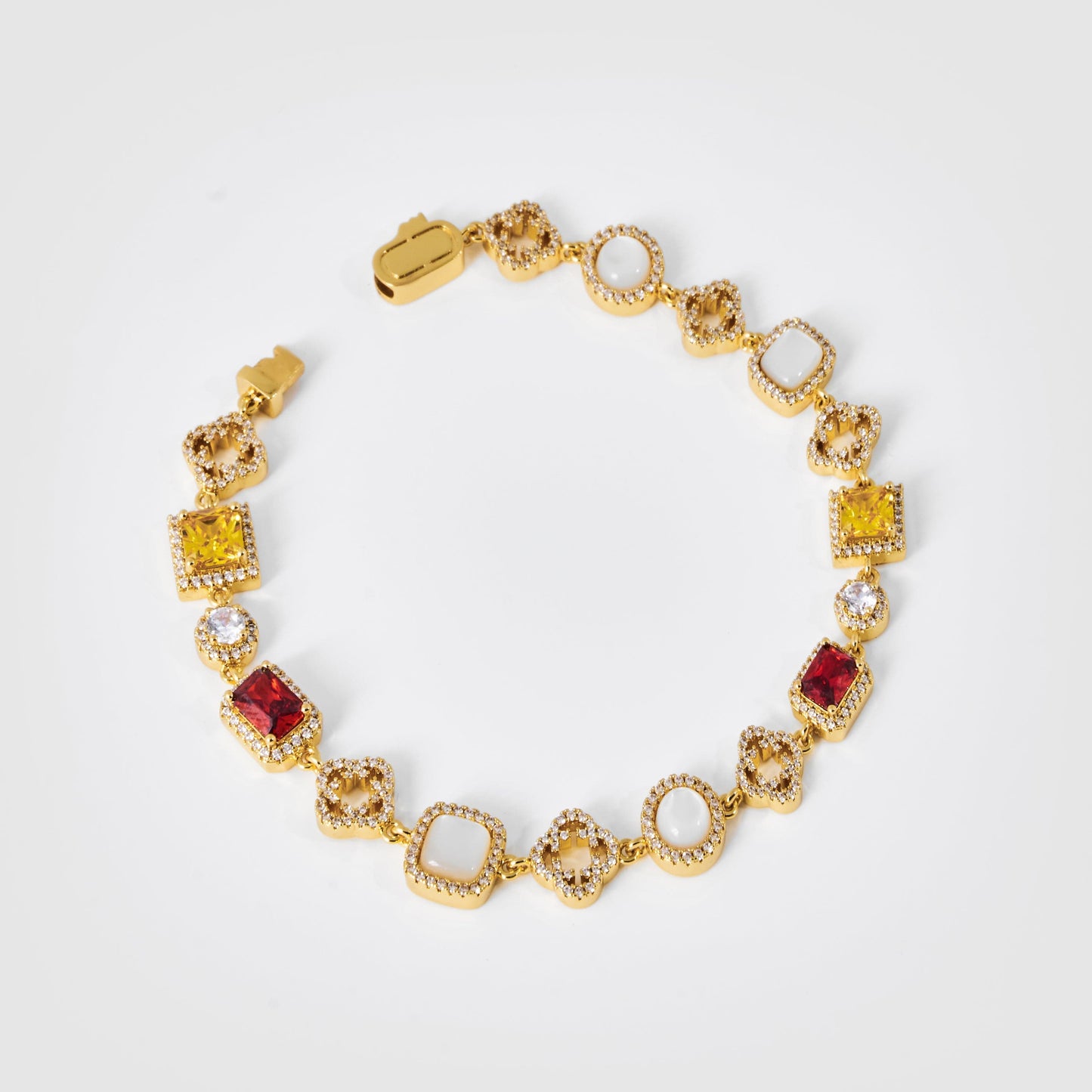 Iced Gemstone Armband (Goud)