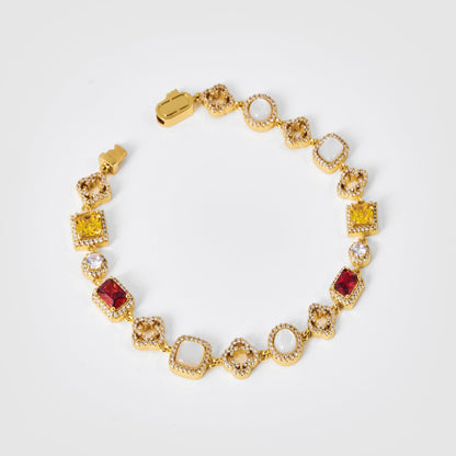 Iced Gemstone Armband (Goud)