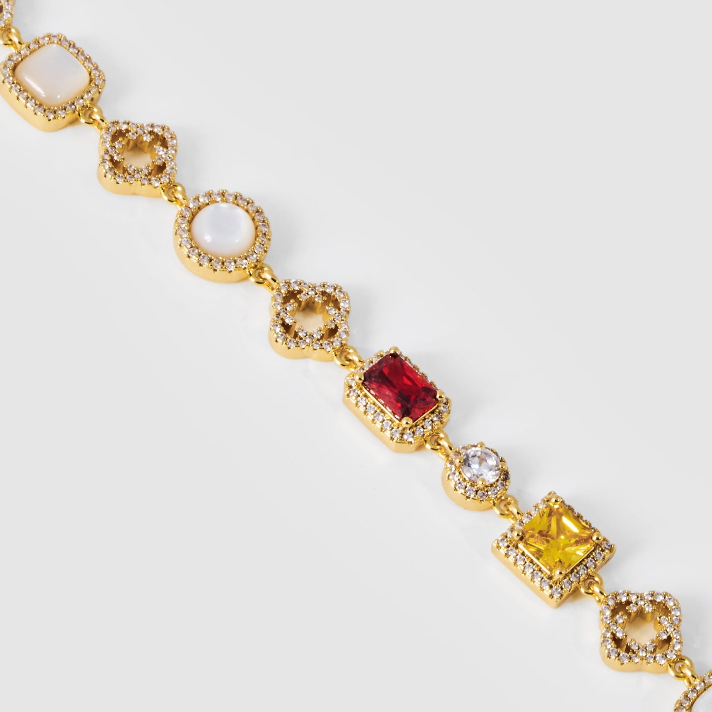 Iced Gemstone Armband (Goud)